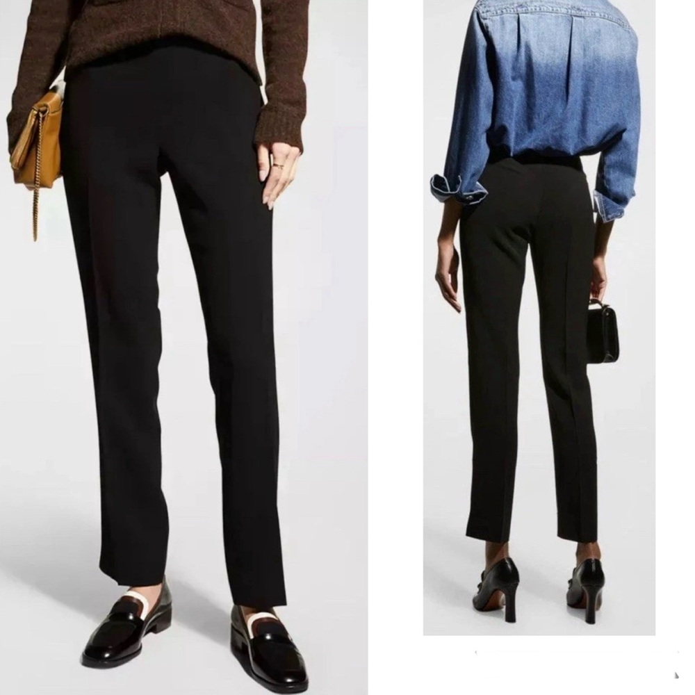 NWT Lafayette 148 Vintage Black Wool Straight Leg 90s Pants 28 x 29 Size 6 $378